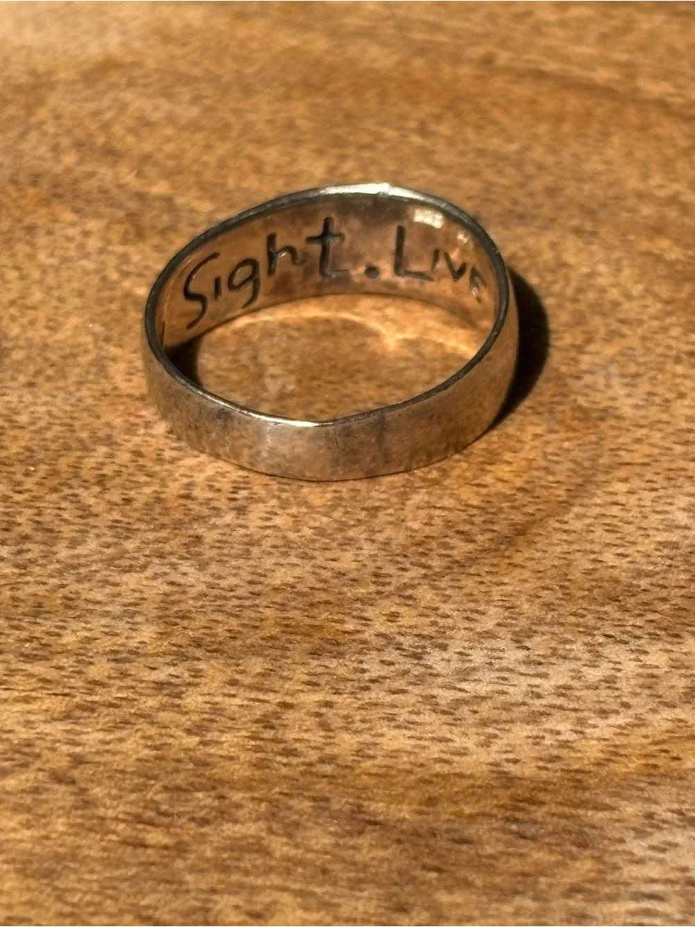Faith Engraved Silver Tone Women's Ring